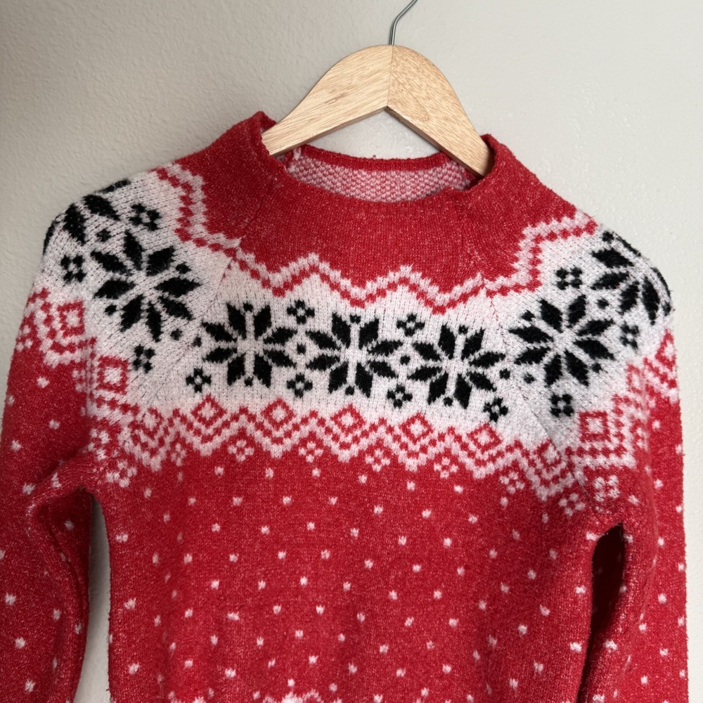 No Boundaries Oversized XXS Nordic Snowflake Holiday Pullover Sweater Ski Winter - Picture 14 of 16